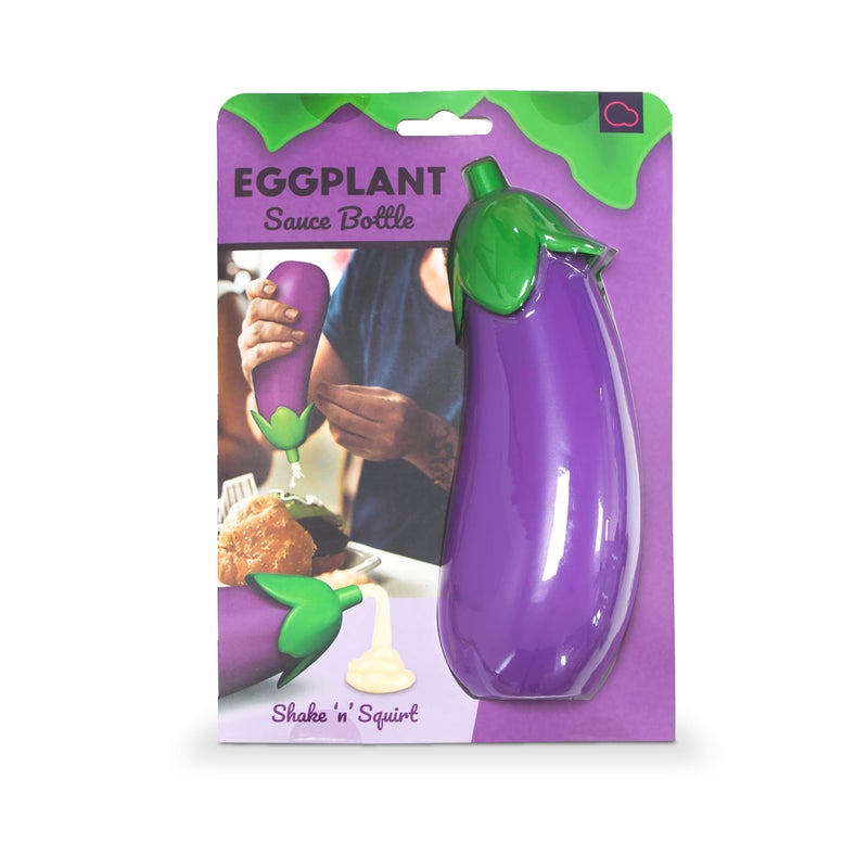 Bubblegum Stuff Eggplant Sauce Bottle - Emoji-Inspired Sauce Bottle - Kitchen Accessories - 1.16 fl oz BPA-Free Mayonnaise & Ketchup Bottle - Dishwasher Safe - Image 1